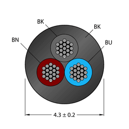Thumbnail for CABLE3X0.34-XX-PVC-BK-500M/TEL