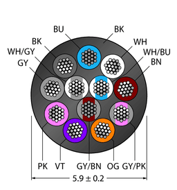Thumbnail for CABLE12X0.14-XX-PVC-BK-100M/TEL
