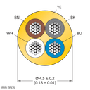 CABLE4X0.34-XX-PUR-YE-500M/TXY