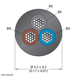 Thumbnail for CABLE3X0.34-XX-PVC-BK-100M/TEL