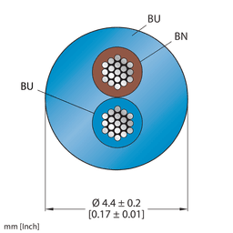 Thumbnail for CABLE2X0.50-XX-PUR-BU-100M/TXB