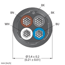 CABLE4X0.34-SH-PVC-BK-100M/TEL