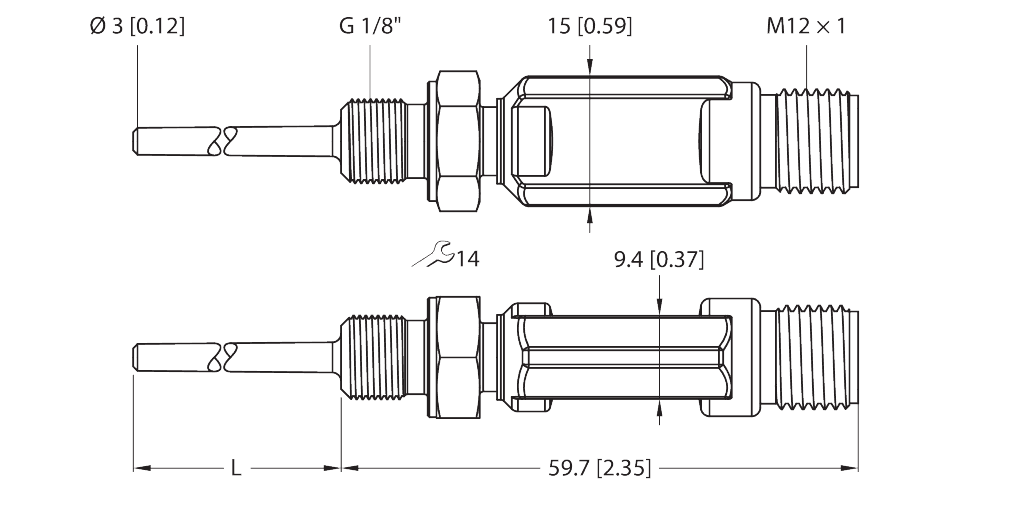 TTM050C-103A-G1/8-LI6-H1140-L013-50/50°C